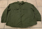VTG Men's 2XL Foundry Sherpa Lined Green Canvas Buttoned Shirt Jacket Shacket