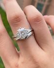 2Ct Round Cut Moissanite Bridal Set Solitaire,925Sterling Silver Engagement Ring