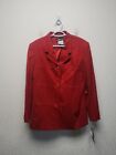 Sag Harbor Women’s Size 16 Pure Wool  Blazer Suit Jacket Solid Red New
