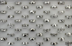 Wholesale Lots 40pcs Mixed Silver Plated Jewelry Assorted Alloy Womens Rings