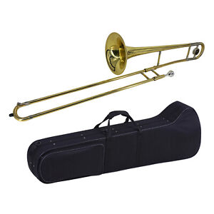Bb Alto Slide Trombone B Flat Brass Gold Lacquer for School Band Student C4W0