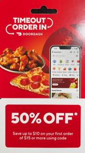 DoorDash 50% Off code up to $10 value on first order $15 or more Exp. 5/31/24