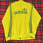 Vintage Adidas Track Jacket Zip Up Size XL Yellow Trefoil Jamaica Brazil Ventex