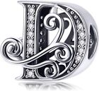 Solid 925 Sterling Silver Letter Initial A-Z Charm Pandora European D
