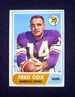 1968 TOPPS SET BREAK Fred Cox #107 Minnesota Vikings VG-EX
