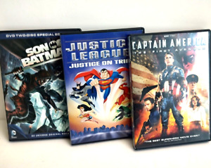 Lot Of 3 Super Hero Used DVD Movies: Captain America, Son of Batman, Justice...