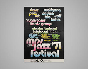 Original Vintage 1970s Retro MPS Jazz Festival Poster - Stan Getz, Ronnie Scott