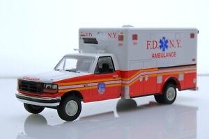 1994 Ford F-350 FDNY New York City Ambulance EMT 1:64 Scale Diecast Model Truck