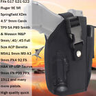 Tactical OWB Gun Holster for Pistol with Flashlight or Laser Light Attachment