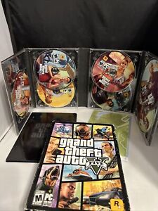 Grand Theft Auto V GTA 5 Five PC Windows - Complete 7 Discs w Map - Tested