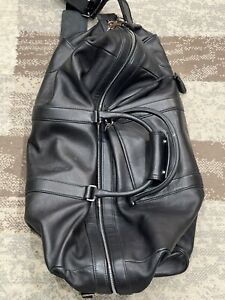 COACH Black Leather Weekender Overnight Travel Duffel Bag No.HOS-0502 - CLEAN!!