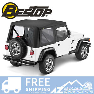 Bestop Sailcloth Replace A Top Half Door Blk Crush For 97-02 Jeep Wrangler TJ  (For: Jeep Wrangler)
