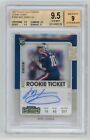 2021 Contenders Mac Jones RC Clear Ticket Auto JERSEY NUMBER 1/1 10/10 BGS 9.5/9