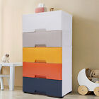 5-Tier Plastic 5 Drawers Dresser Storage Cabinet Bedroom Chest Closet Organizer