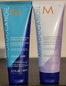 Moroccanoil Blonde Perfecting Purple Shampoo & Conditioner 6.7 fl oz Color Care