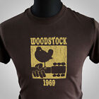 Woodstock 1969 Retro T Shirt Festival Cool Vintage Music Yellow Brown
