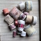 Mixed Lot Vintage Lace Trim Ribbon White Cream Pink Crafts Junk Journals