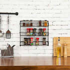 Black Wire Spice Rack or Organizer Shelves, 3 Tier Seasoning Jars Display Shelf