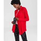 Charter Club Cashmere Open-Front Cardigan Sweater in Red Size L