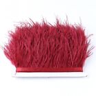 1Meter Ostrich Feather Ribbon Fluffy Dyed Fringe Garment Lace Trim Craft Ribbons