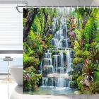 Waterfall Nature Landscape Shower Curtain Tropical Green Tree Forest Scenic
