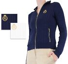 Ralph Lauren Women's Sweater, Cable Knit Zipper, Olive Leaf Logo, Sweater/Jacket