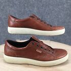 Ecco Shoes Mens 11 Soft 7 Premium Cognac Casual Sneakers Brown Leather Lace Up
