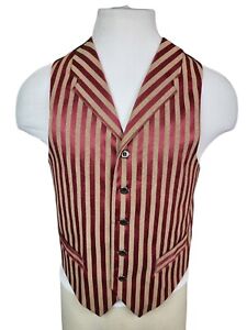 Frontier Classics Vintage Vest Mens Western Reenactment Red Striped Size - SMALL