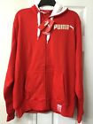 Puma Men's Fat Lace Full Zip Hoodie Red Casual Athletic TL6905 Size XL - NEW