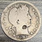 1893 S 90% Silver Barber Quarter Better Date G Damaged, Free Shipping!