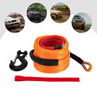 3/8x60FT 19854lbs Synthetic Winch Rope Winch Line Cable w/ Winch Hook for Truck