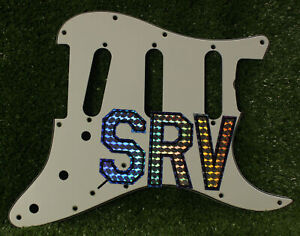 SRV Pickguard with Holographic Vinyl Sticker w Custom Sticker - For Relic Strat