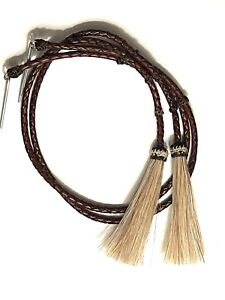 27 Inch Brown With Horsehair Leather Rodeo Stampede Strings Western Cowboy Hat