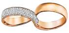 Swarovski Exist Rose Gold-Tone Clear Crystals Womens Ring Size 8 / 58 - 5221582