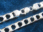 Real 925 Sterling Silver Solid Real Men  Italian Cuban SQUARE Curb Link Chain