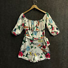 Womens Floral Jumpsuit Romper Holiday Summer Casual Shorts Multicolor Large NWOT