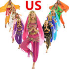 US Women's India Belly Dance Costume Tassel Bollywood Fancy Dress for Halloween