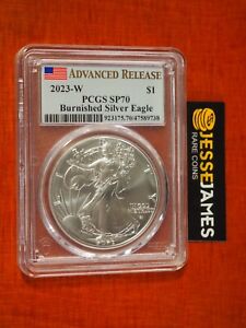 2023 $1 AMERICAN SILVER EAGLE PCGS MS70 FLAG FIRST STRIKE LABEL