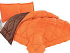Reversible 3pc Comforter Set Smooth Rolling Edges King/Cal King Orange/Chocolate