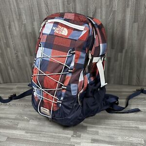 The North Face Borealis Backpack TNF Red Blue Plaid Unisex Hiking Outdoors