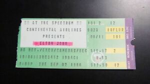 September  7, 1986 Elton John Ticket Stub