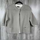 Akris Cardigan Sz 4 Cashmere Wool Cropped Nude Beige Cropped