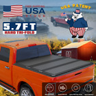 5.7FT Hard Tri-Fold Tonneau Cover Truck Bed for 2009-2023 Ram1500 w/o RamBox