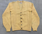 Vintage Mohair Wool Cardigan Sweater XS/SM McGregor Yellow Cable knit 50s 60s