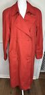 Vtg Womens Trench Coat SANYO Carol Cohen Red Colored Long Double Breasted Belted