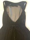 Vintage 50s 60s Blk Velvet Bow Baby Doll Dress Goth Glam Coquette Sweet Classic