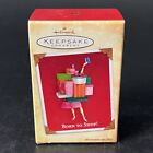 Hallmark 2004 Born to Shop! Lady Holding Christmas Packages Credit Card Ornament
