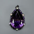 Handmade 38ct+ Natural Amethyst Pendant 925 Sterling Silver  /NP36510