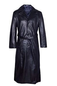 Mens Wesley Snipes Blade Movie Trinity Cosplay Black Leather Trench Coat