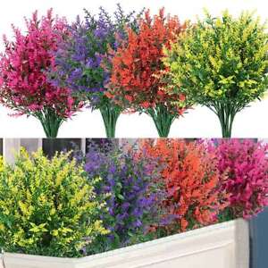 8 16 32 Bundles Artificial Flowers Fake Plants Outdoor UV Resistant Flower Home
